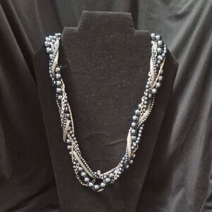 Elegant Black and Silver Beaded Necklace